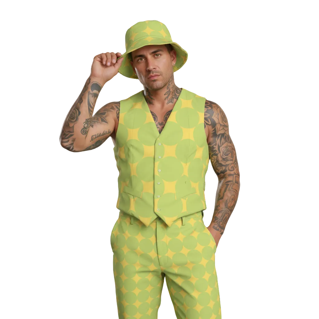 Alpha Men Basic Green & Yellow Pants