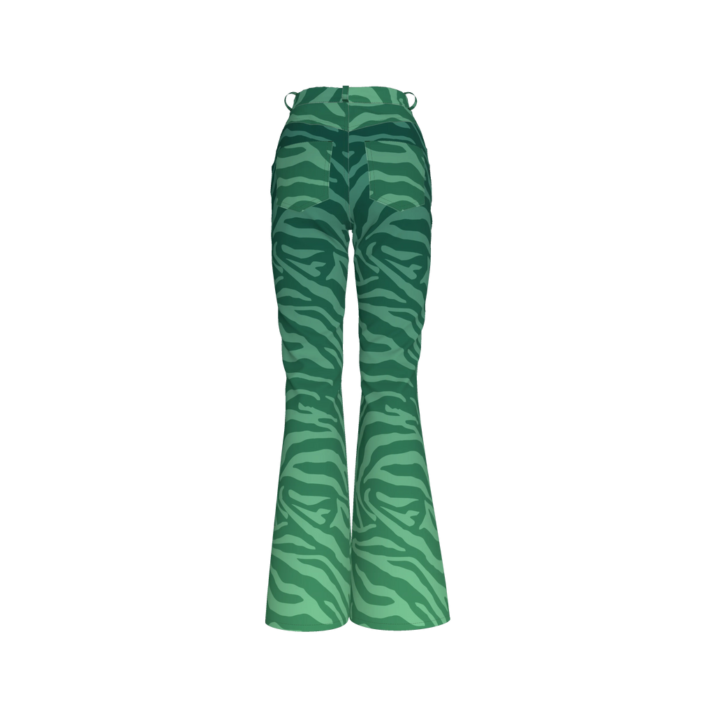 Wild Emerald Bell Bottom Jeans
