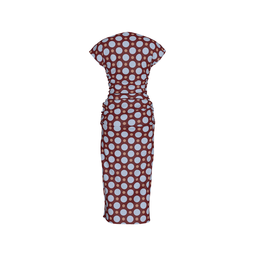 Divine Grace Dress – Boatneck Shirred Woven Dress