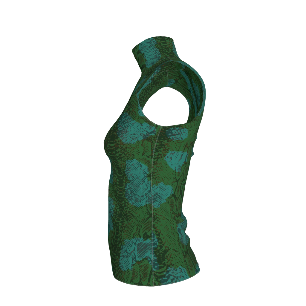 Wild Emerald Sleeveless Turtleneck