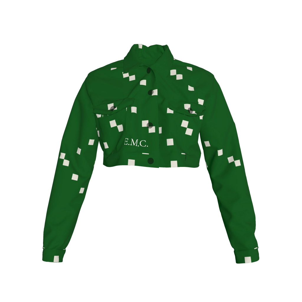 Green Dream Cropped Jean Jacket