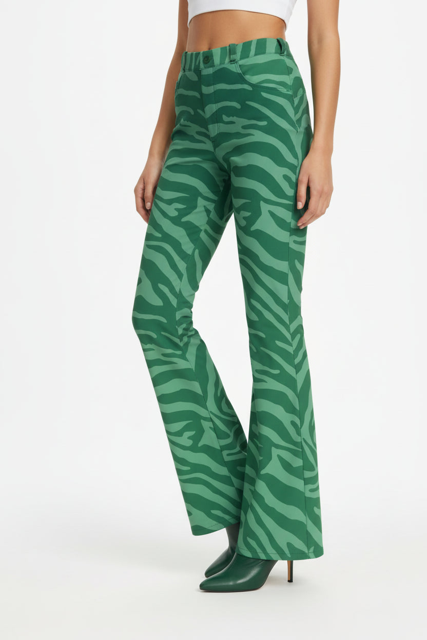 Wild Emerald Bell Bottom Jeans