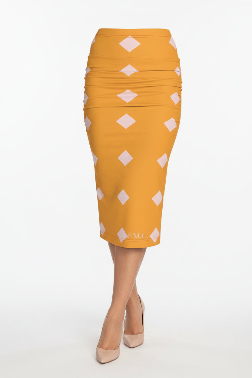 Fierce Grace Shirred Midi Skirt