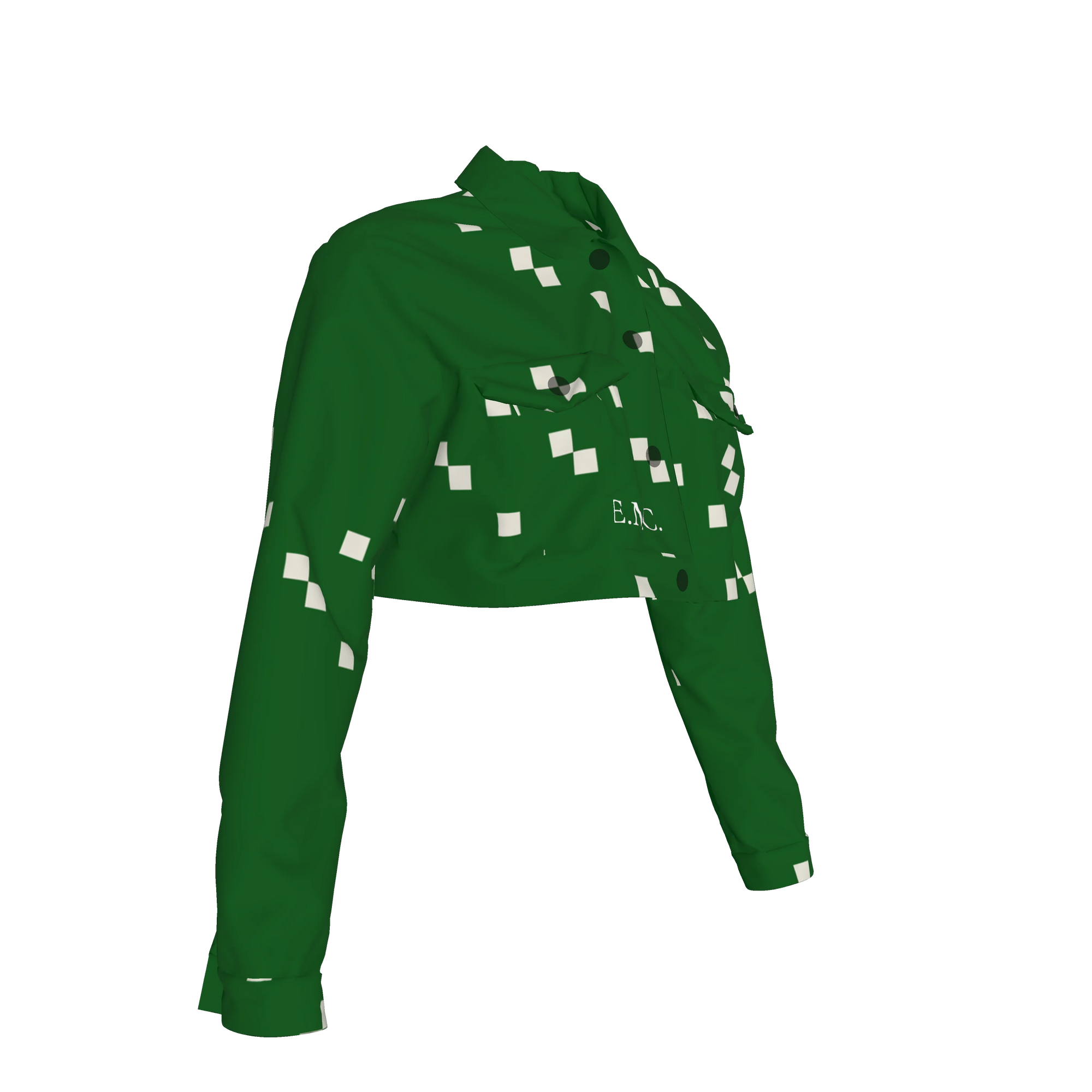 Green Dream Cropped Jean Jacket