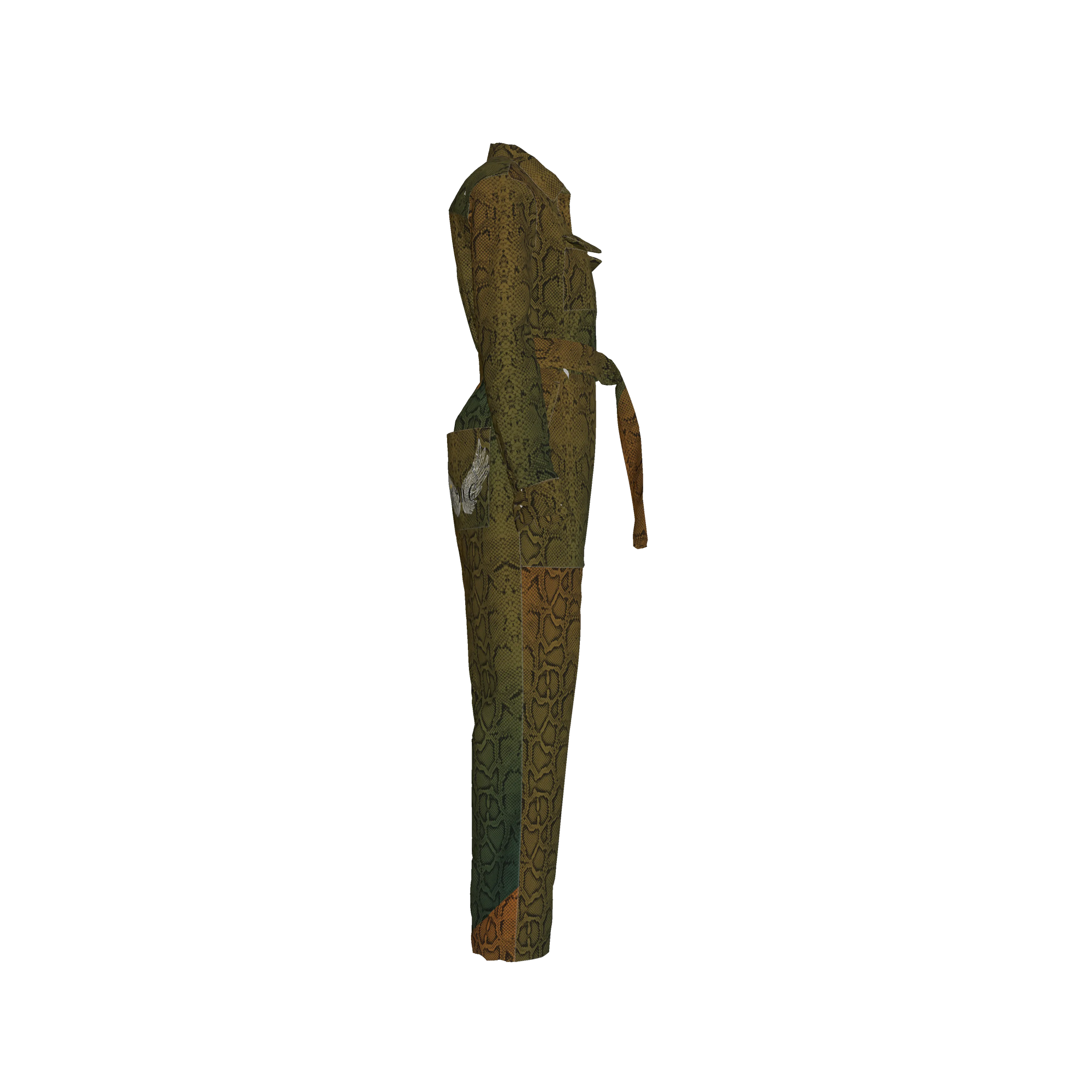 Snake Lightweight Button Front Women Jumpsuit