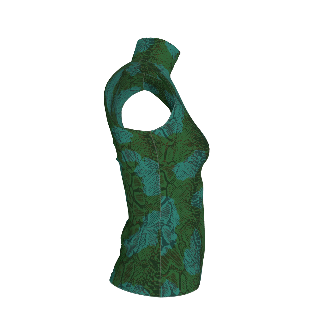 Wild Emerald Sleeveless Turtleneck